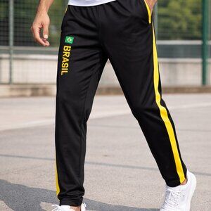 Mitre Sweatpants Men Large Pockets Drawstring Zipper Ankle Soccer Black